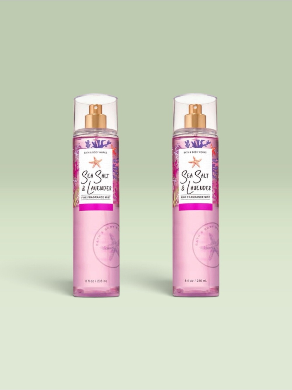 Bath and Body Works SEA SALT & LAVENDER Fine Fragrance Mist~ 8 fl.oz. (Lot of 2)